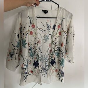 Topshop Floral White Kimono - S